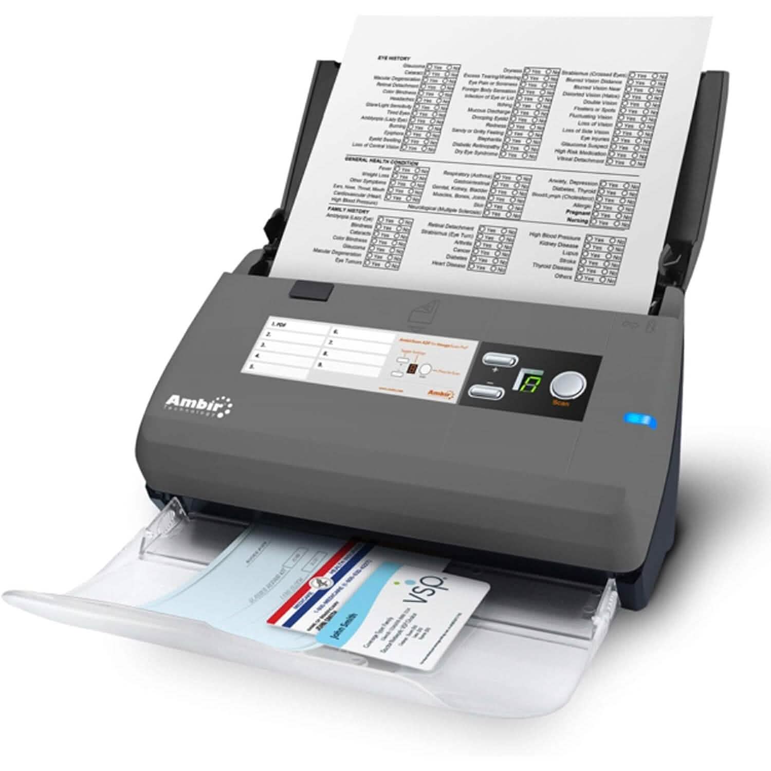 Ambir ImageScan Pro 820ix 20ppm High-Speed ADF Scanner for Windows PC and Mac