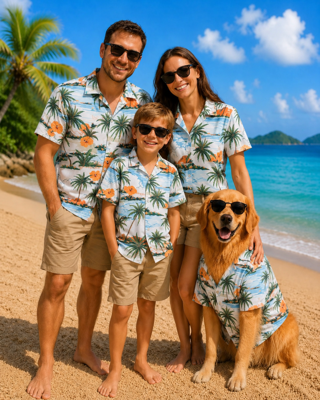 Matching Tropical Dog and Family Shirt For People