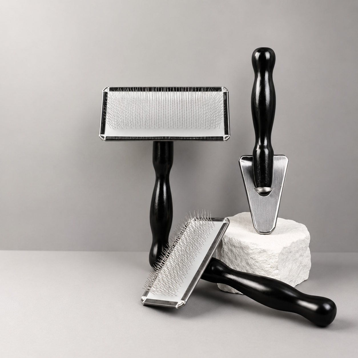 Black Pet Slicker Brush for Dogs and Cats