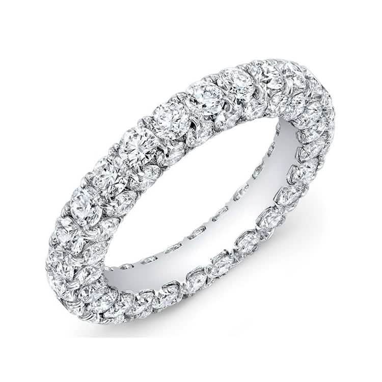 3-Row Cubic Zirconia Eternity Ring