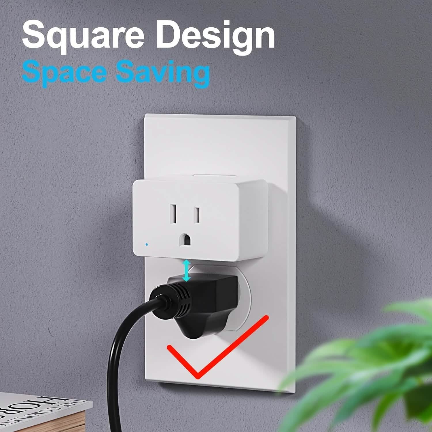 2-Pack: WiFi Smart Plug – 15A, Timer & App Control, Works with Alexa & Google Home