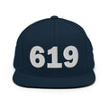 619 Area Code Snapback Hat