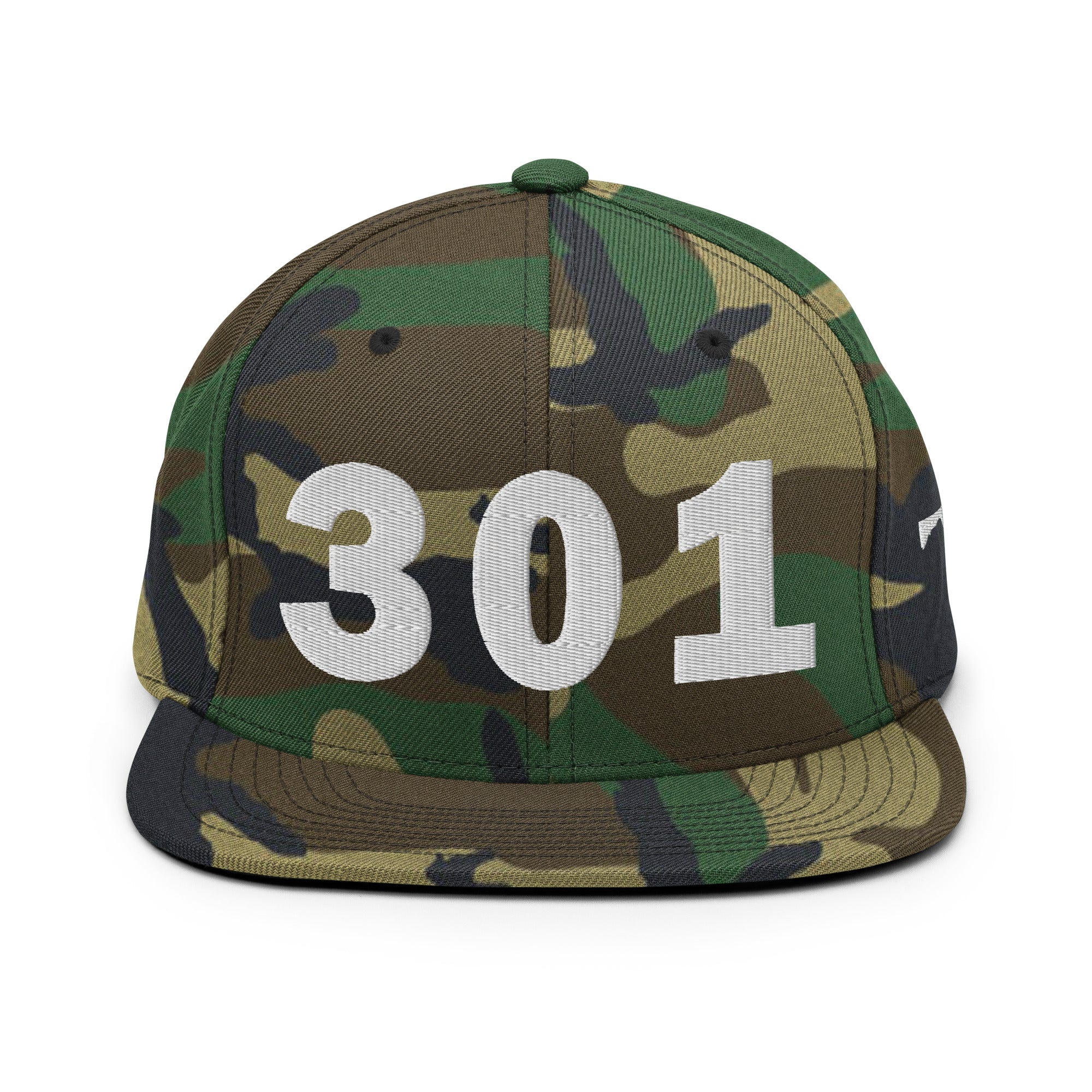 301 Area Code Snapback Hat