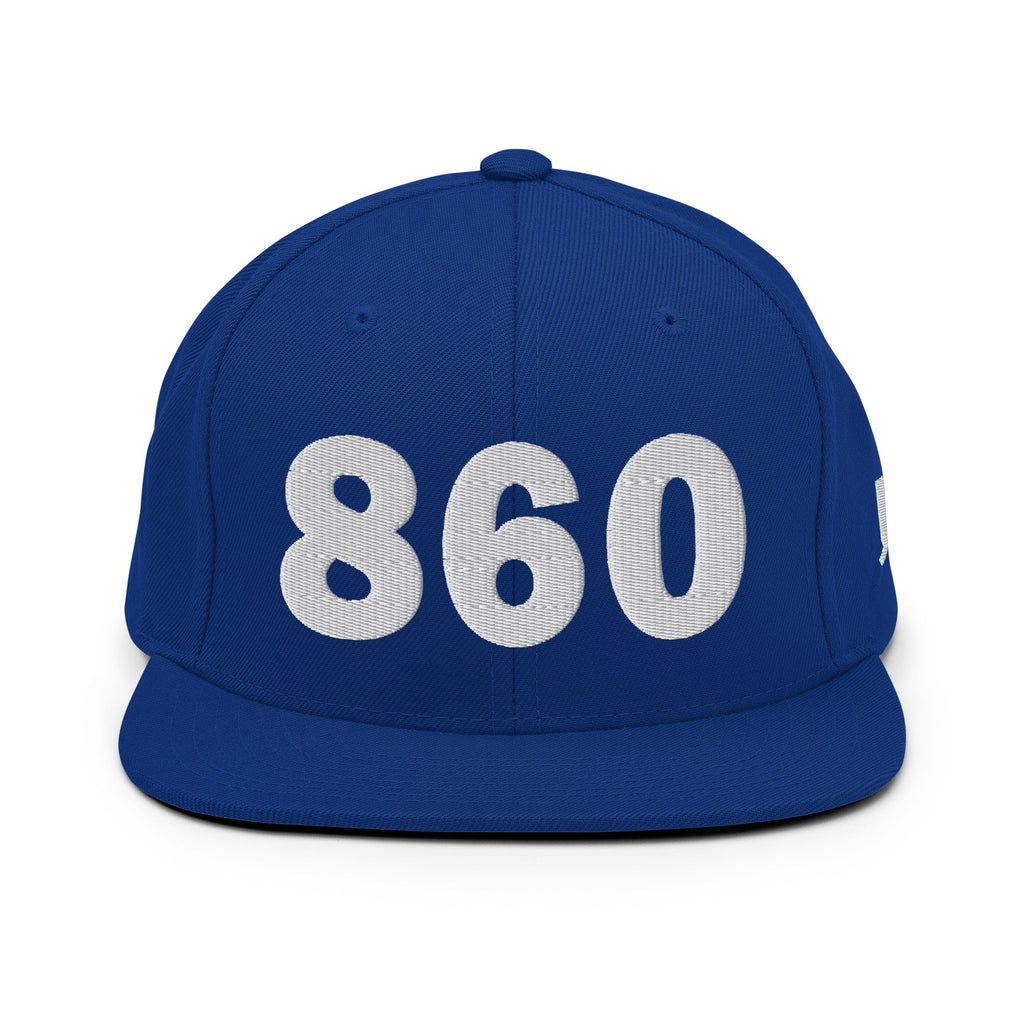860 Area Code Snapback Hat