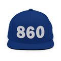 860 Area Code Snapback Hat