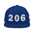 206 Area Code Snapback Hat