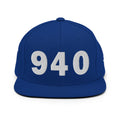 940 Area Code Snapback Hat