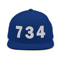734 Area Code Snapback Hat