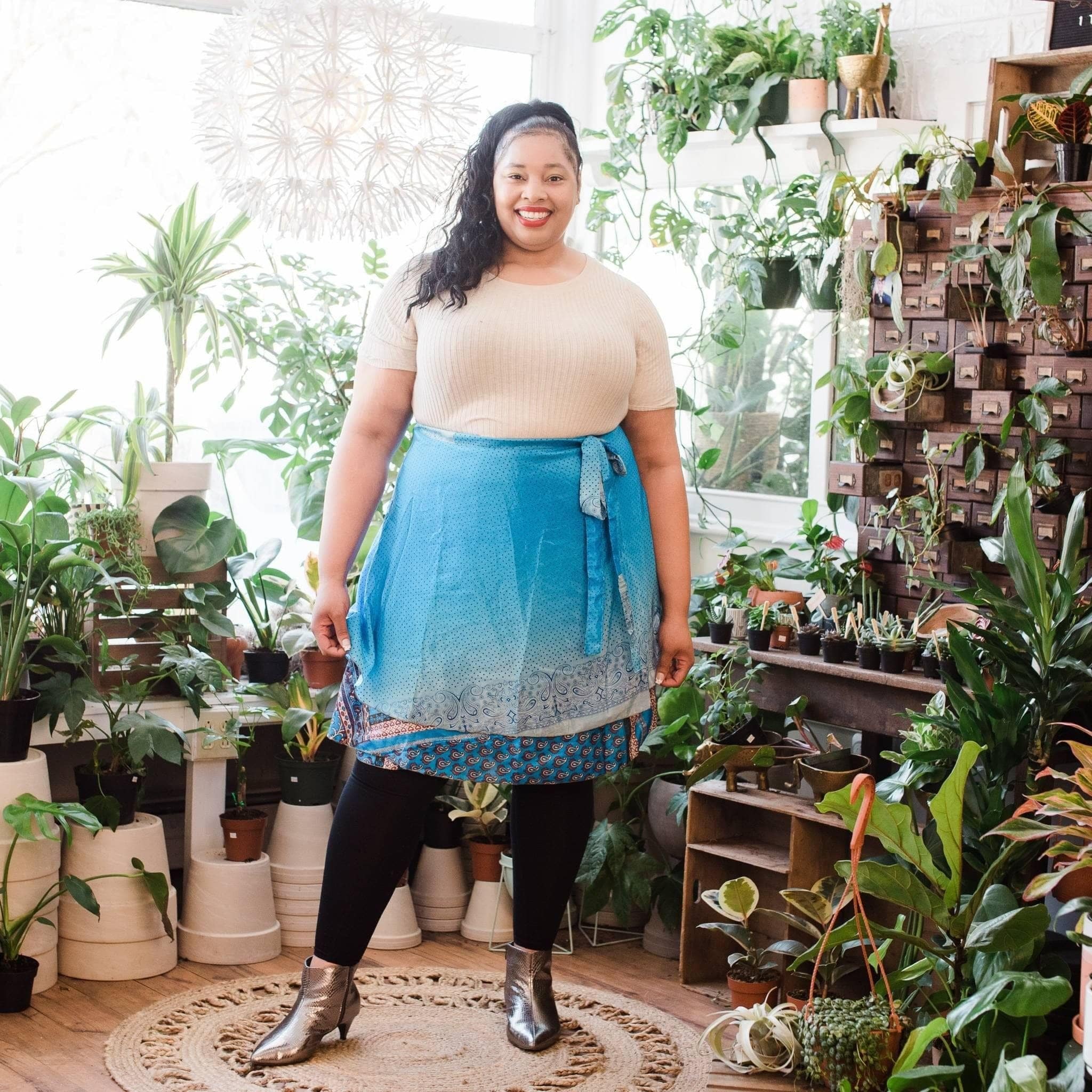 Knee-Length: "Mini" Sari Wrap Skirts
