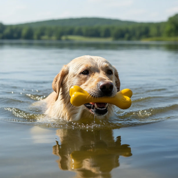 PUP-X Rubber Bone Dog Toy - Durable, Floats, Chew Toy for Large Dogs | USA