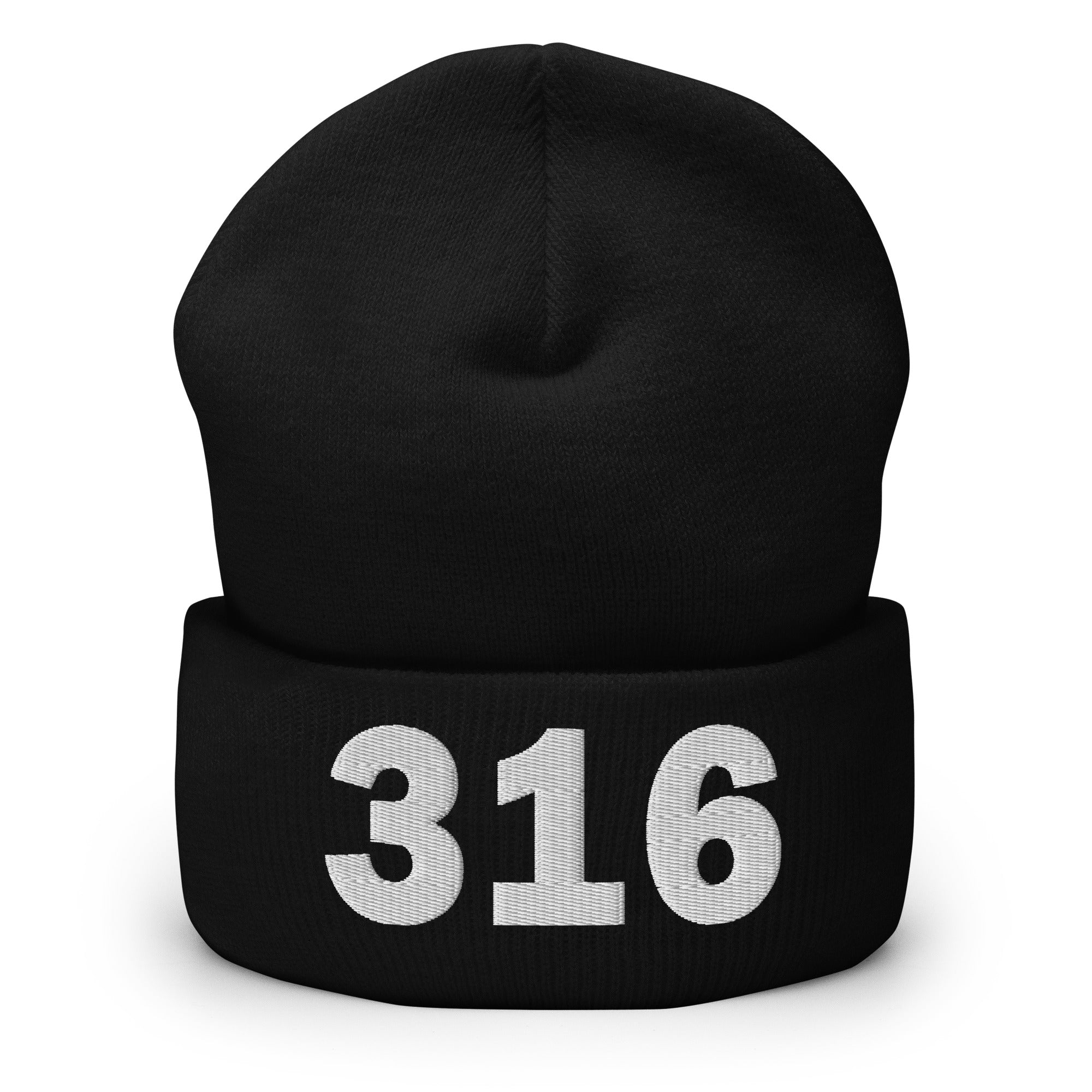 316 Area Code Cuffed Beanie