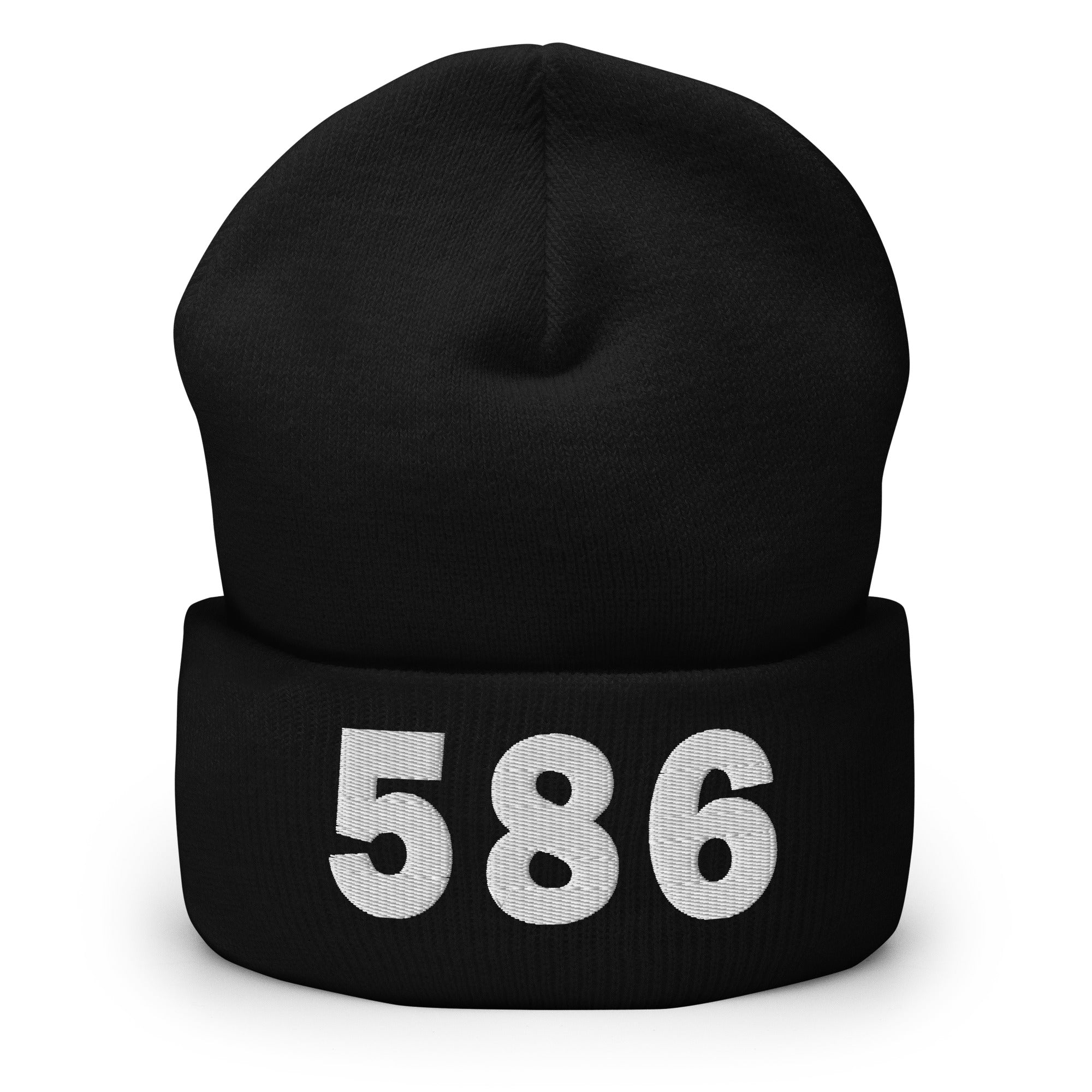 586 Area Code Cuffed Beanie