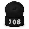 708 Area Code Cuffed Beanie