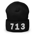 713 Area Code Cuffed Beanie