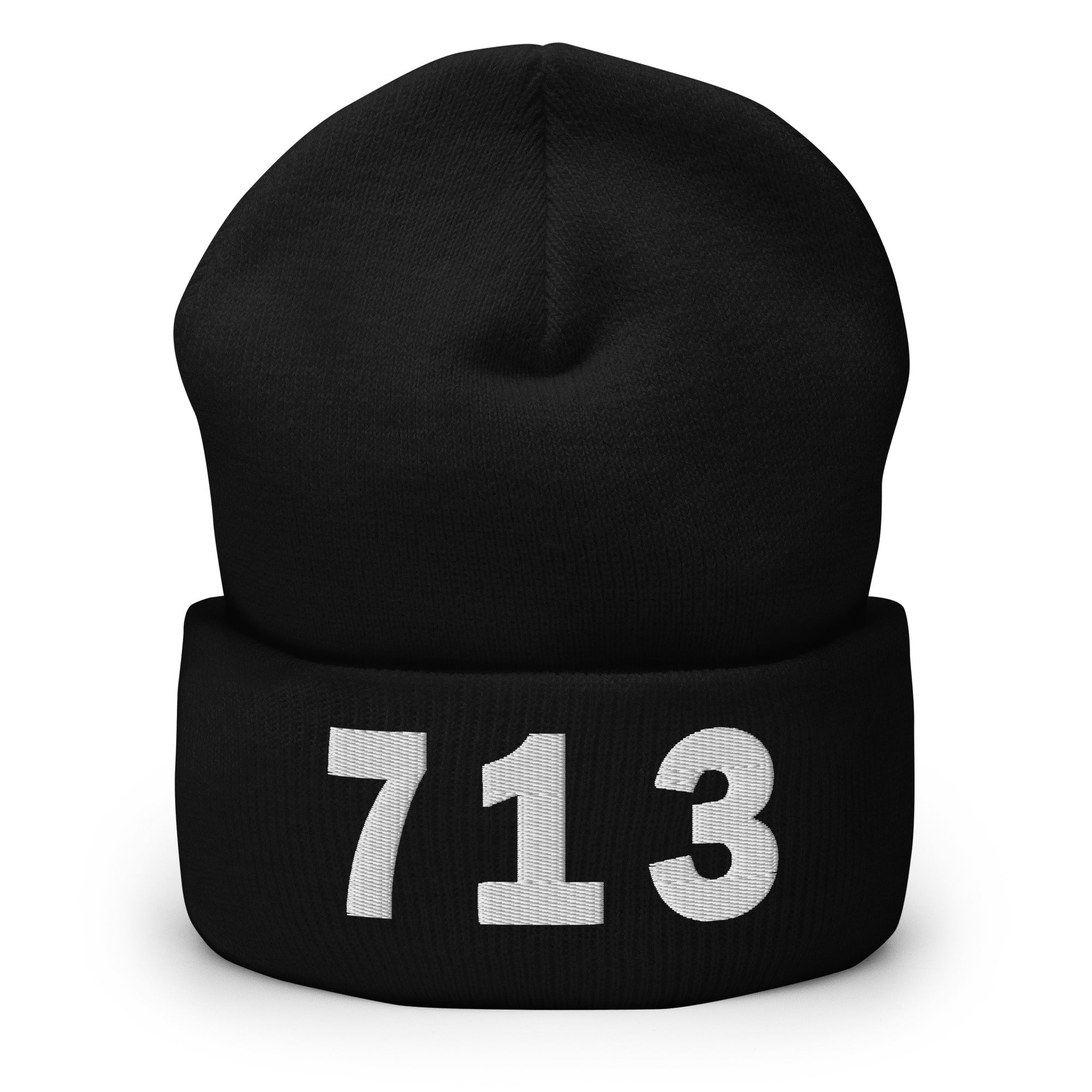 713 Area Code Cuffed Beanie