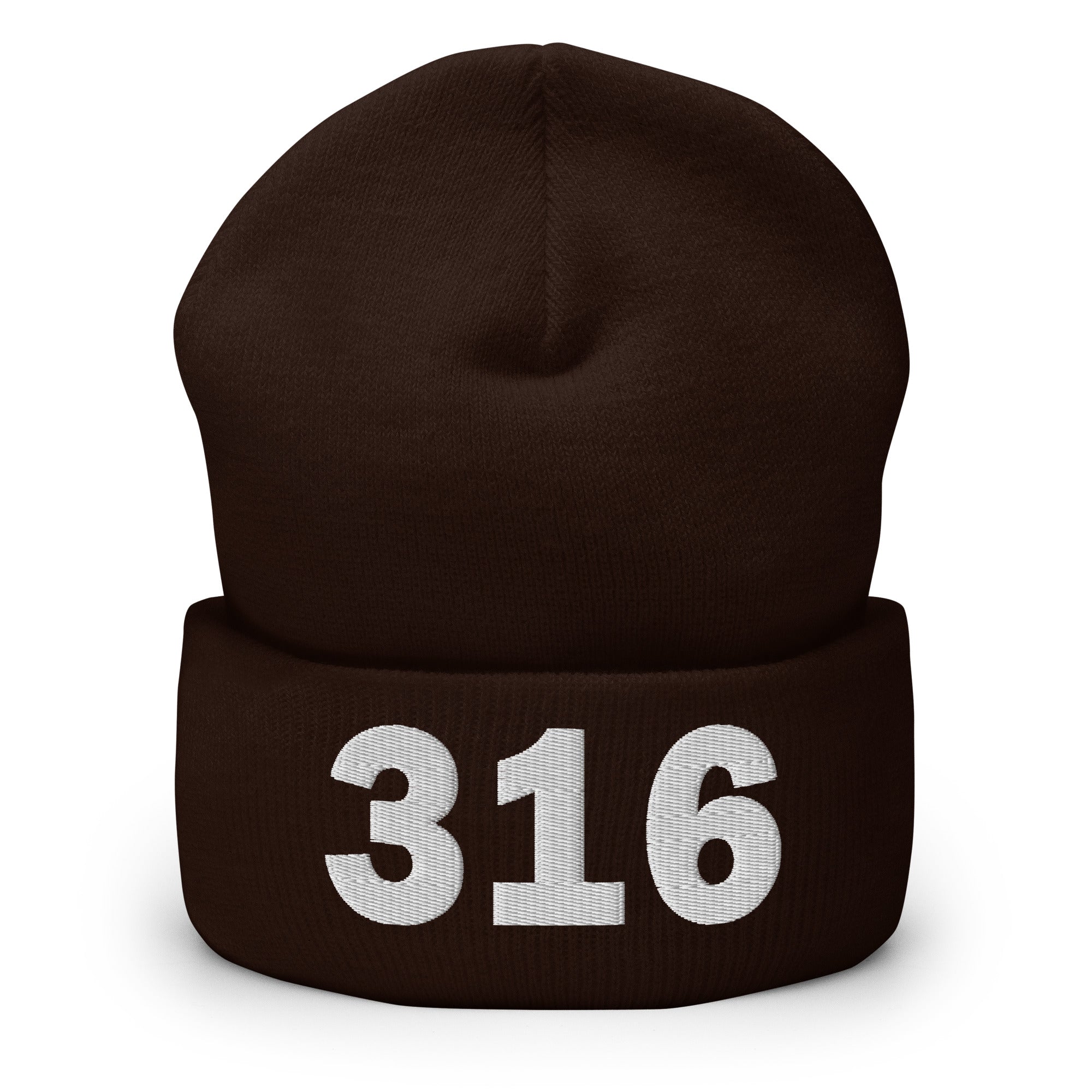 316 Area Code Cuffed Beanie
