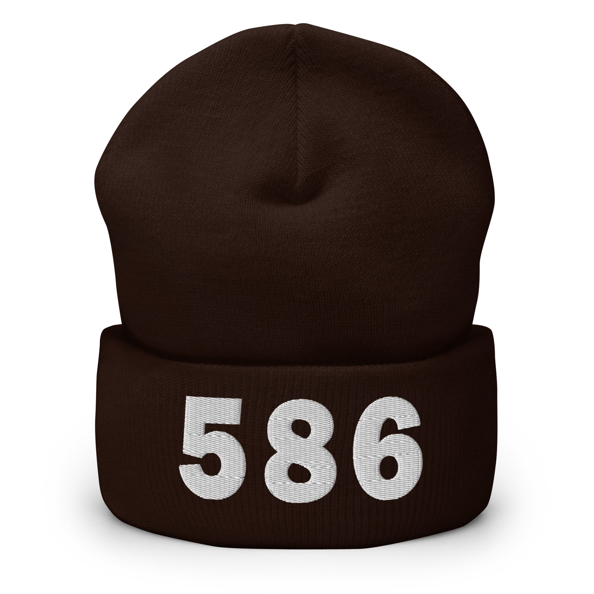 586 Area Code Cuffed Beanie