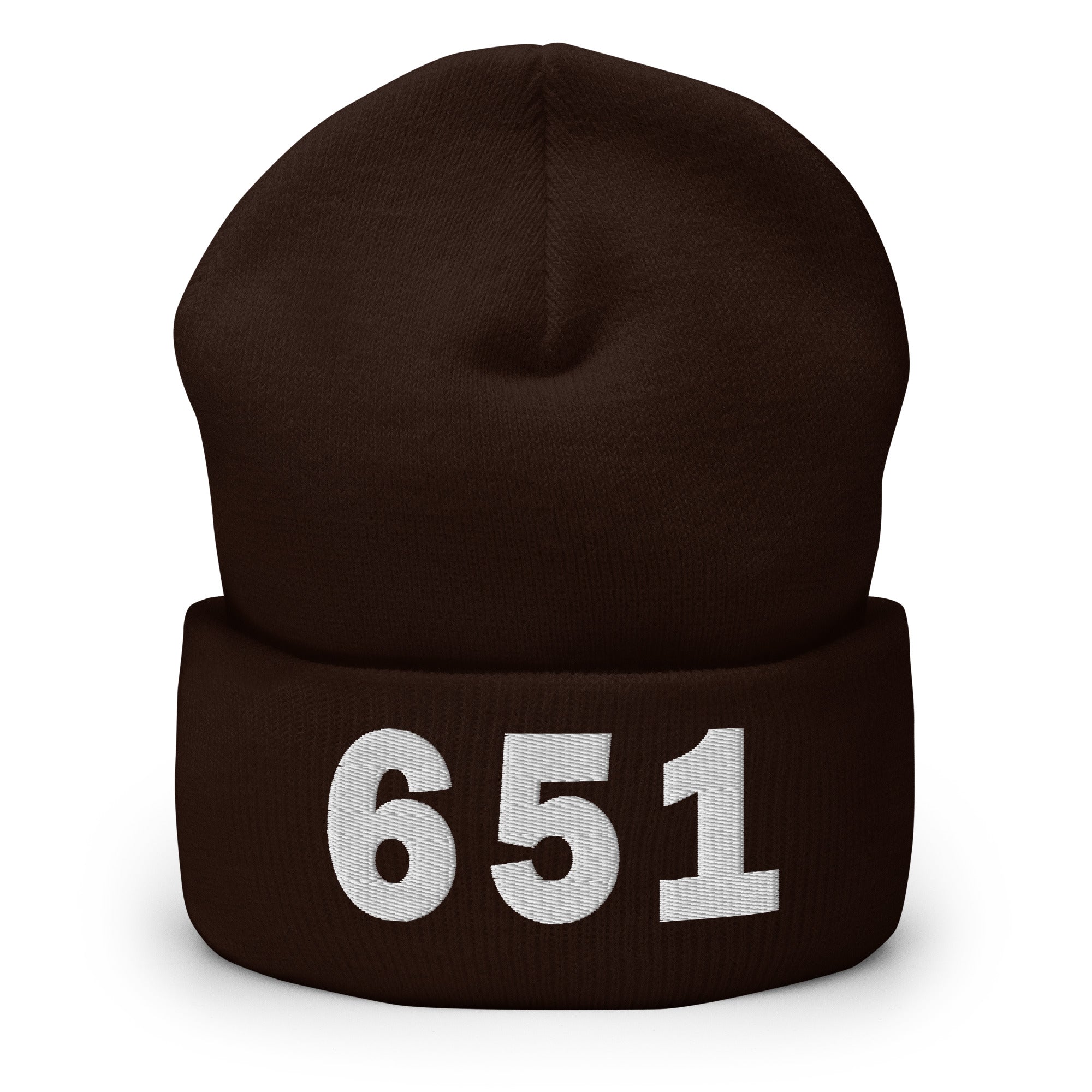 651 Area Code Cuffed Beanie