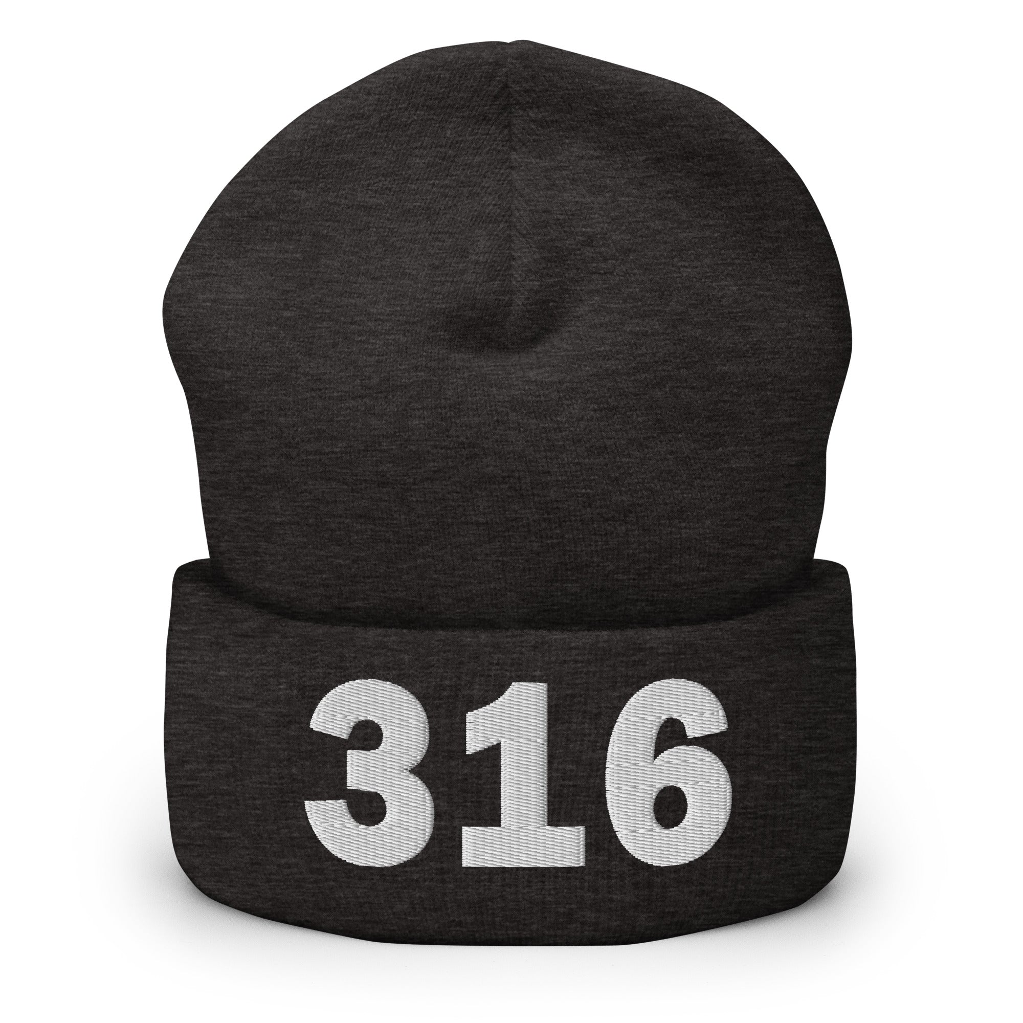 316 Area Code Cuffed Beanie