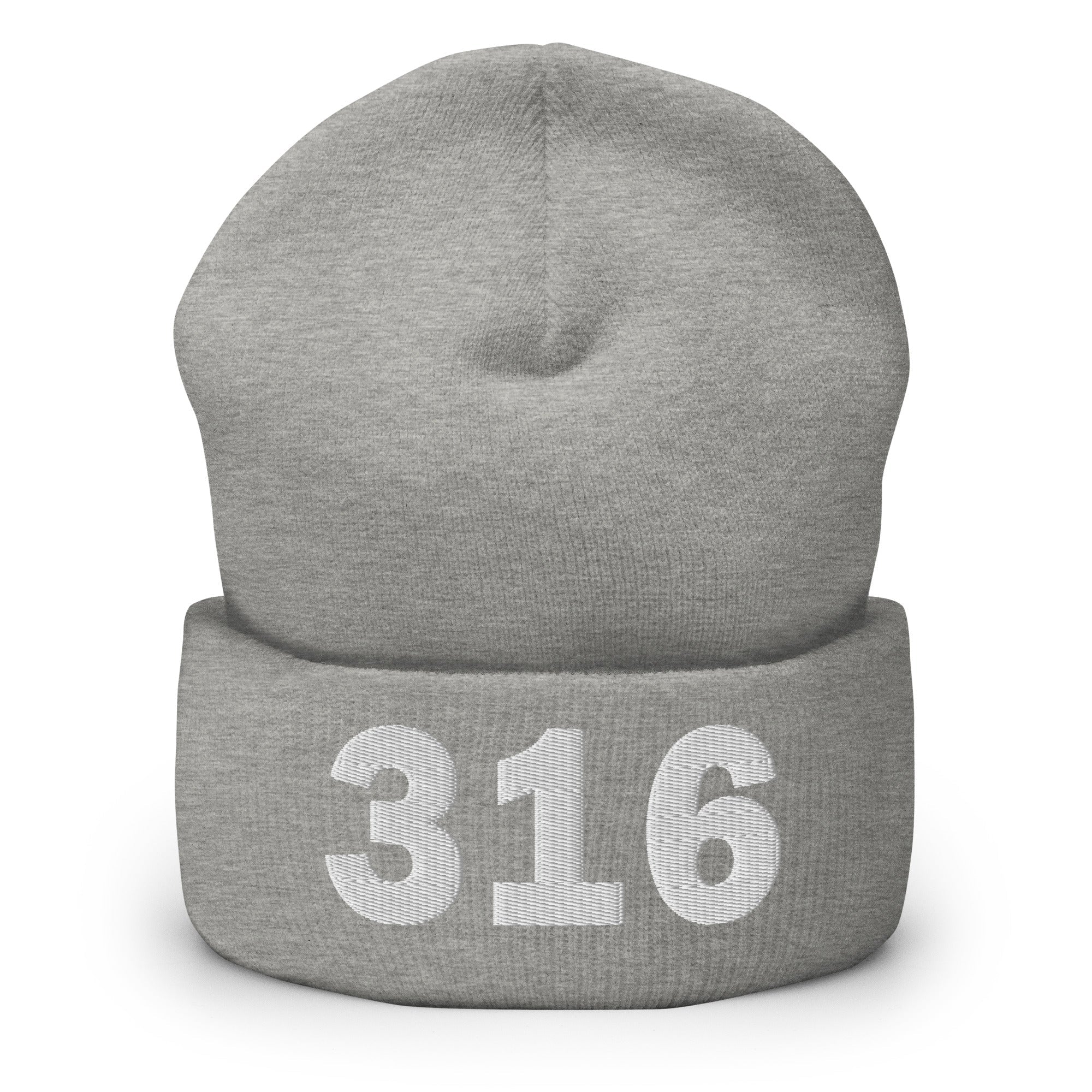 316 Area Code Cuffed Beanie