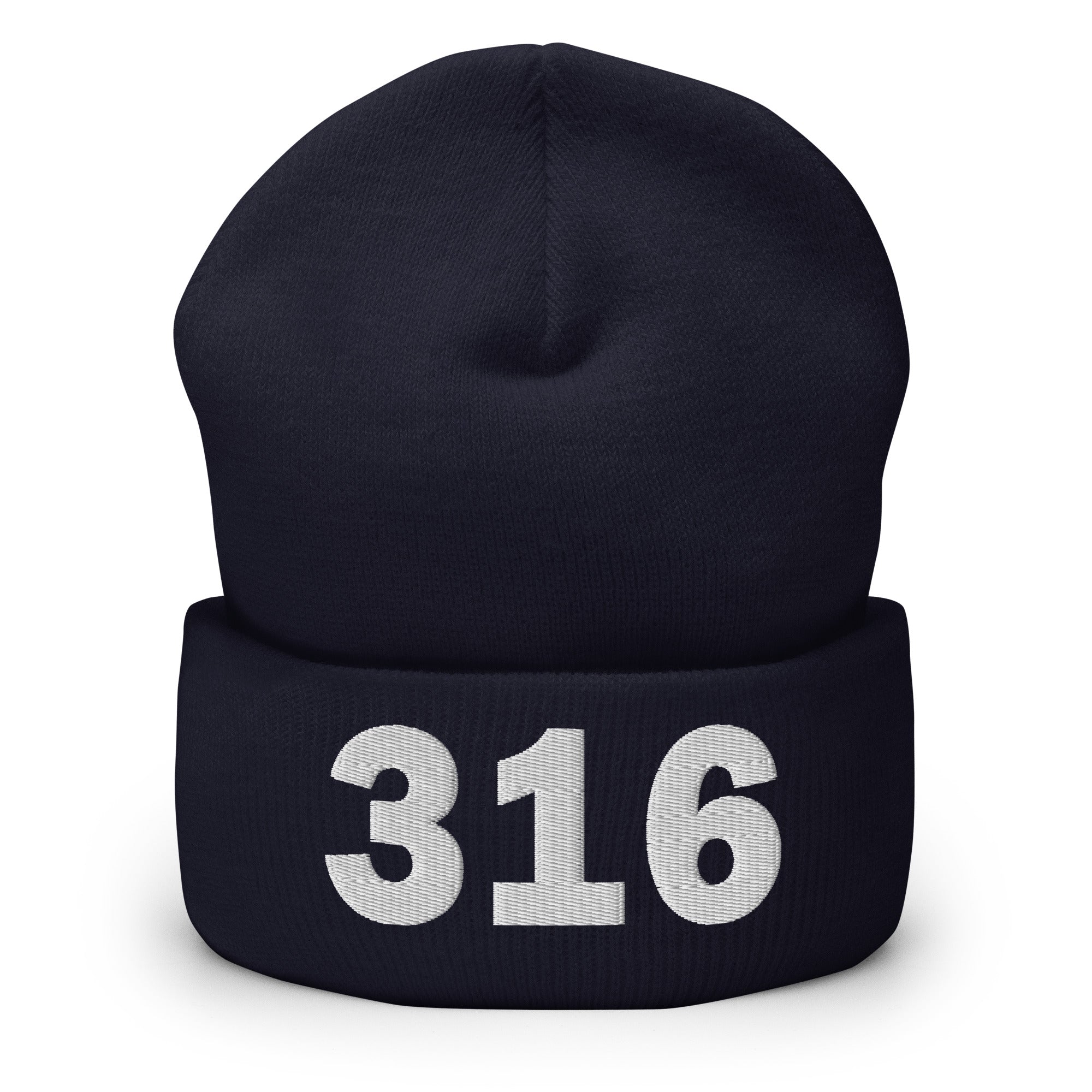 316 Area Code Cuffed Beanie