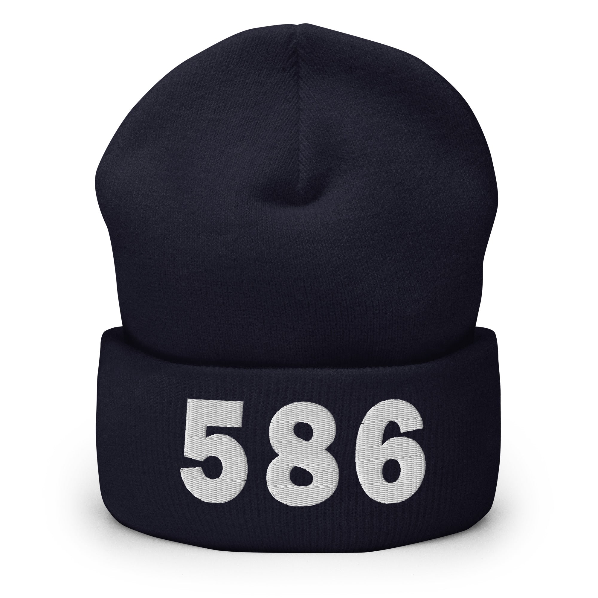 586 Area Code Cuffed Beanie