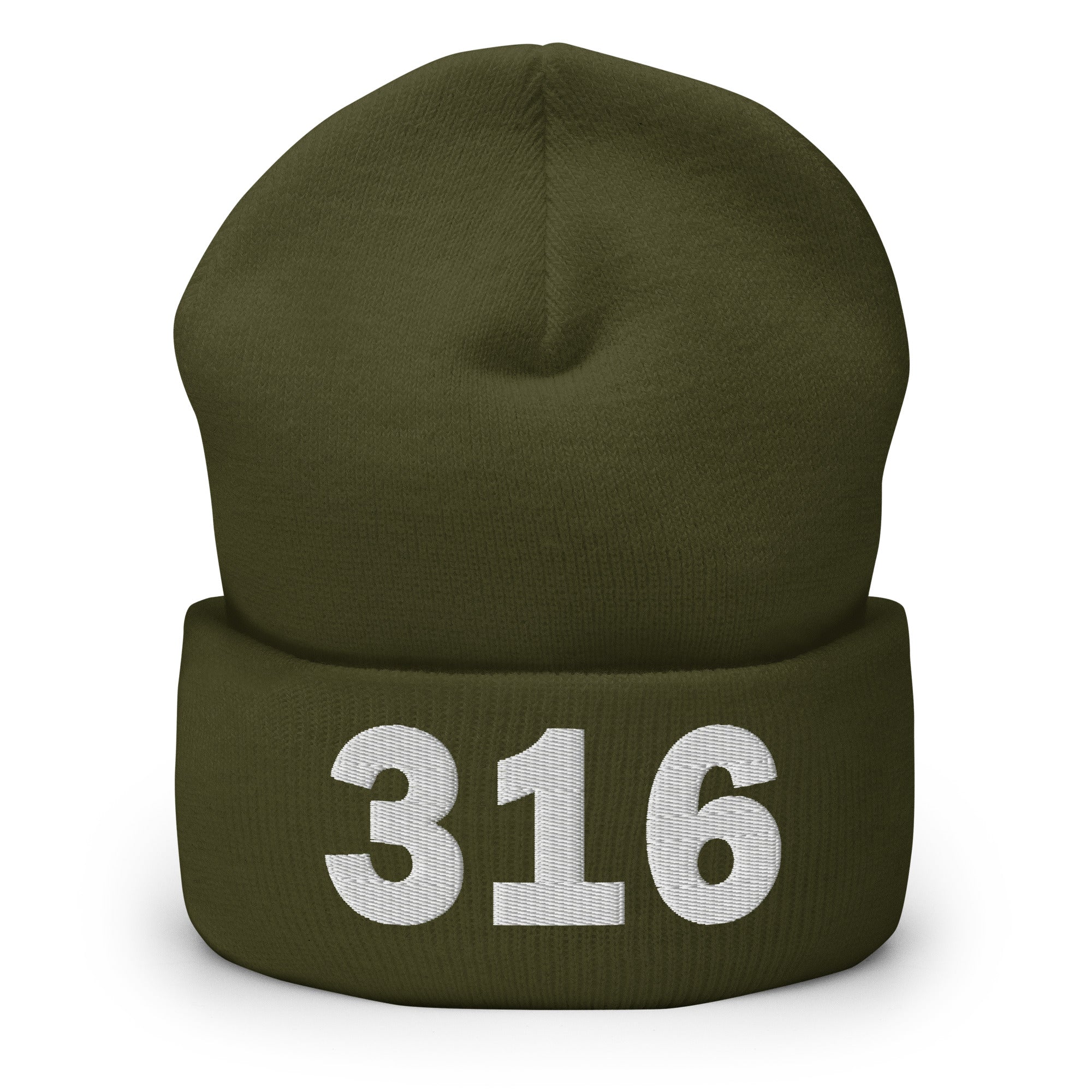 316 Area Code Cuffed Beanie