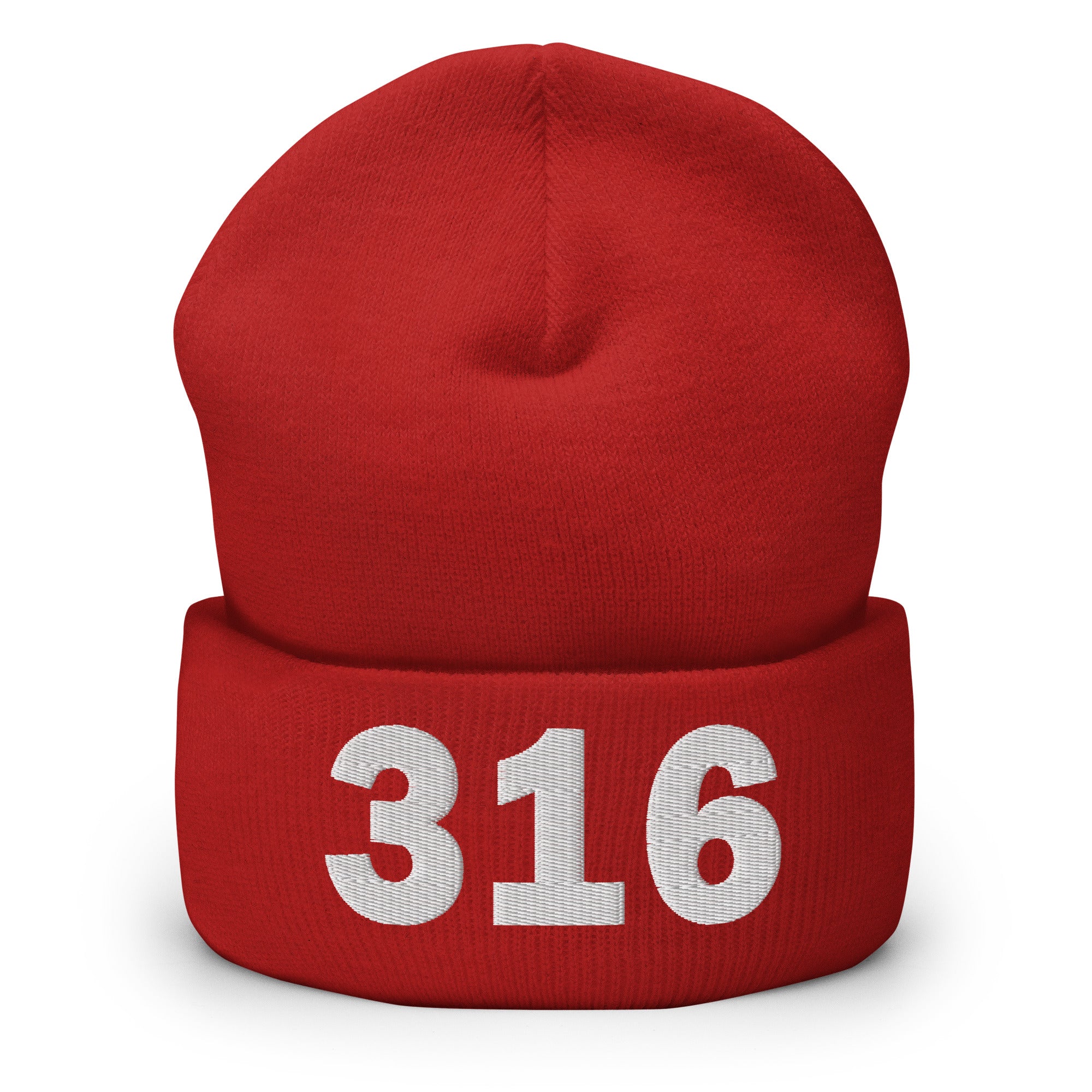 316 Area Code Cuffed Beanie
