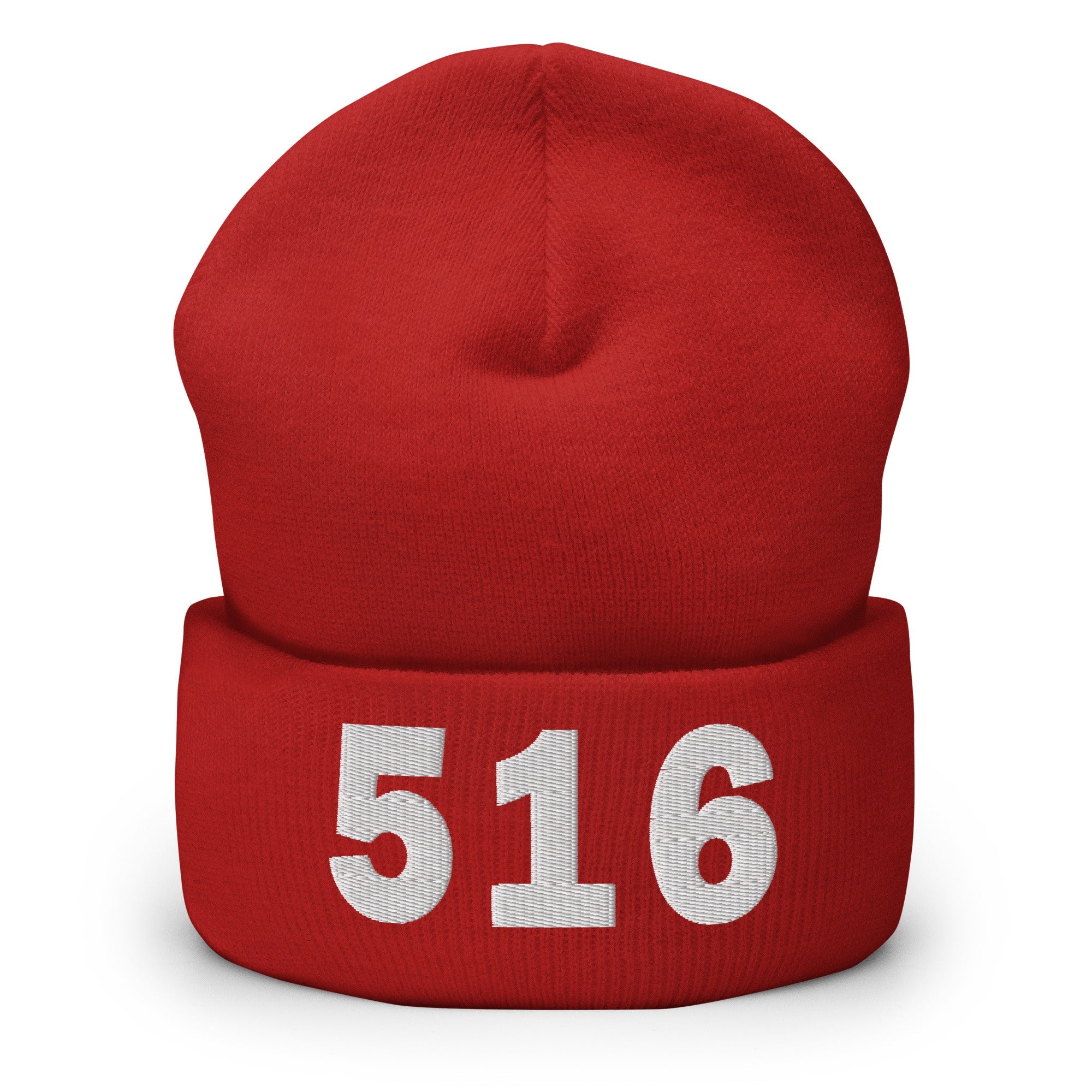 516 Area Code Cuffed Beanie