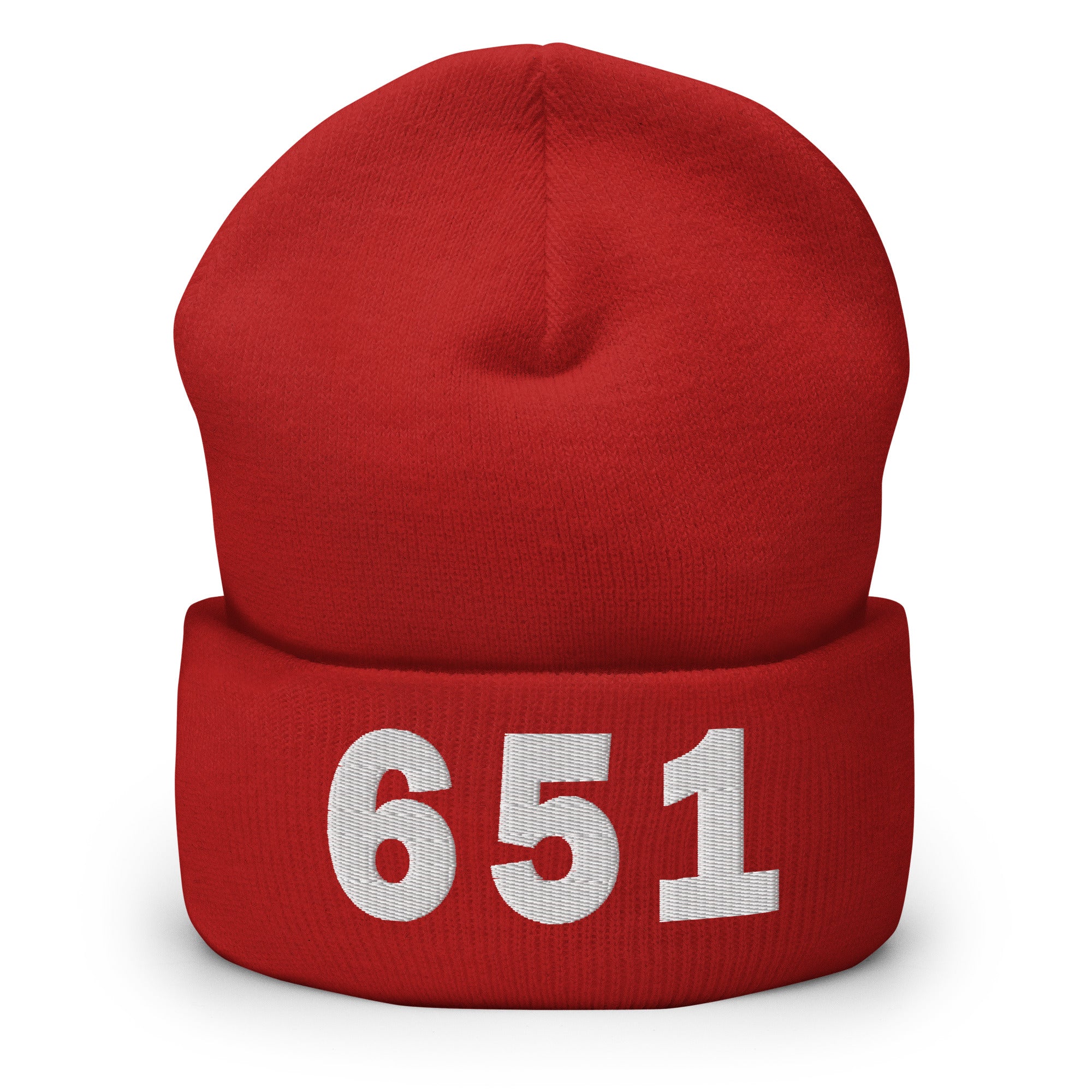 651 Area Code Cuffed Beanie