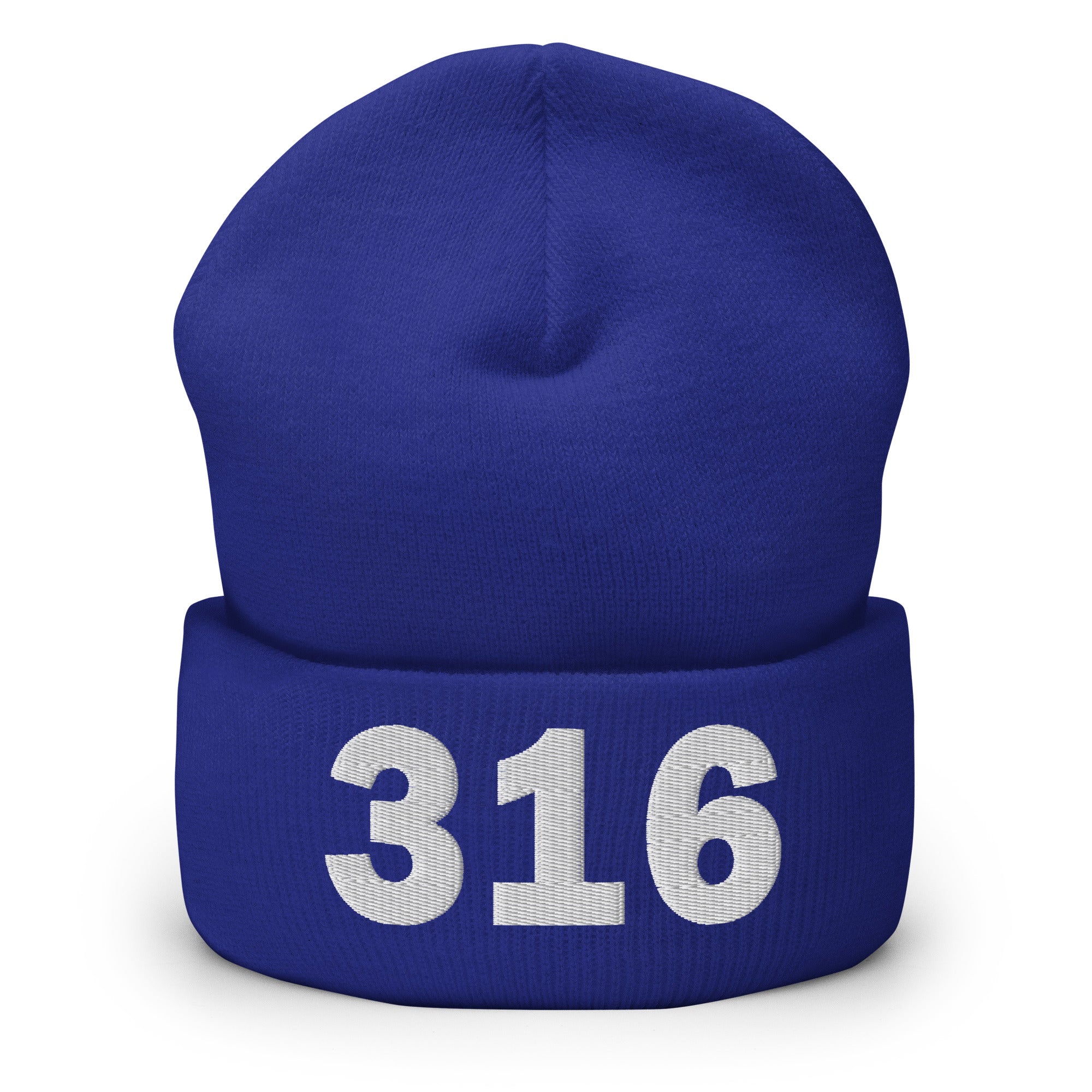 316 Area Code Cuffed Beanie