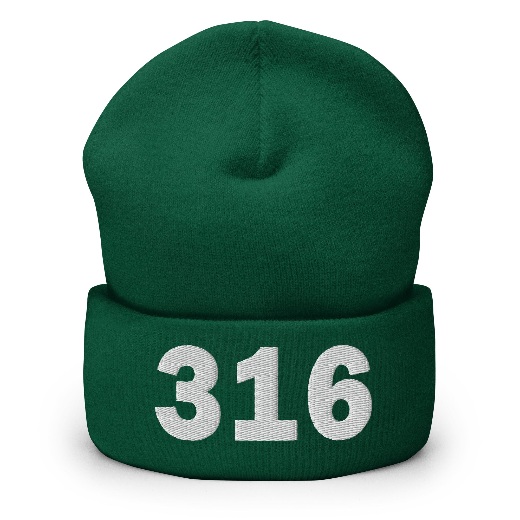316 Area Code Cuffed Beanie