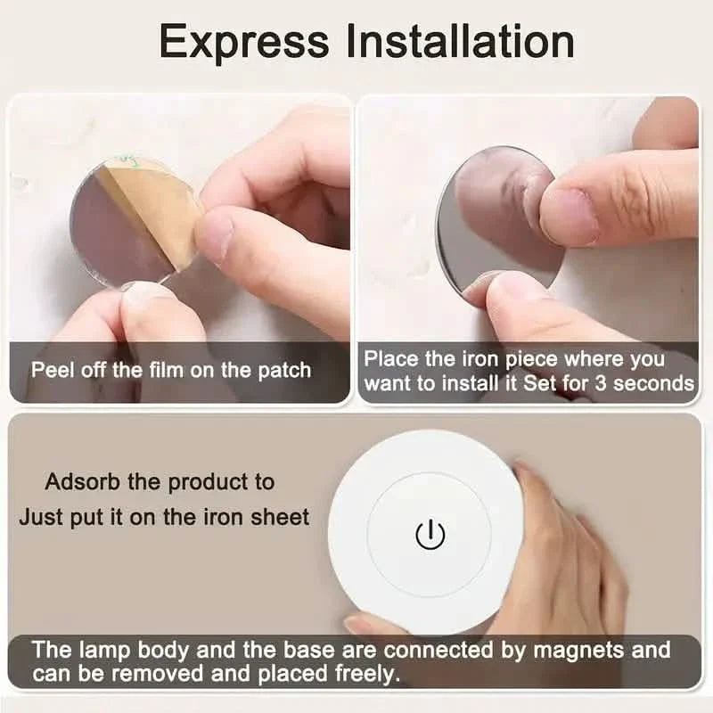 Dimmable Touch Sensor Wall Night Light, 3 Color Modes (White, Warm, Cool)