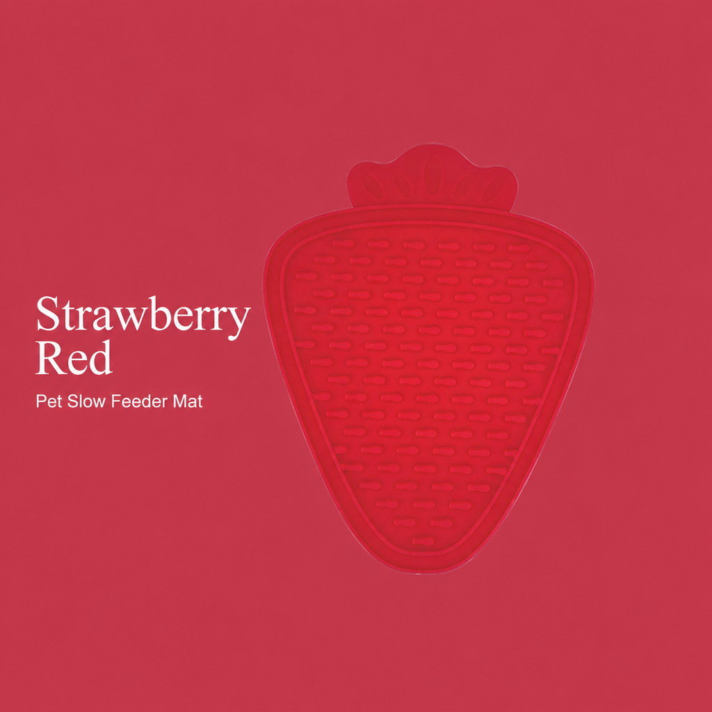 Strawberry Silicone Pet Slow Feeder Mat