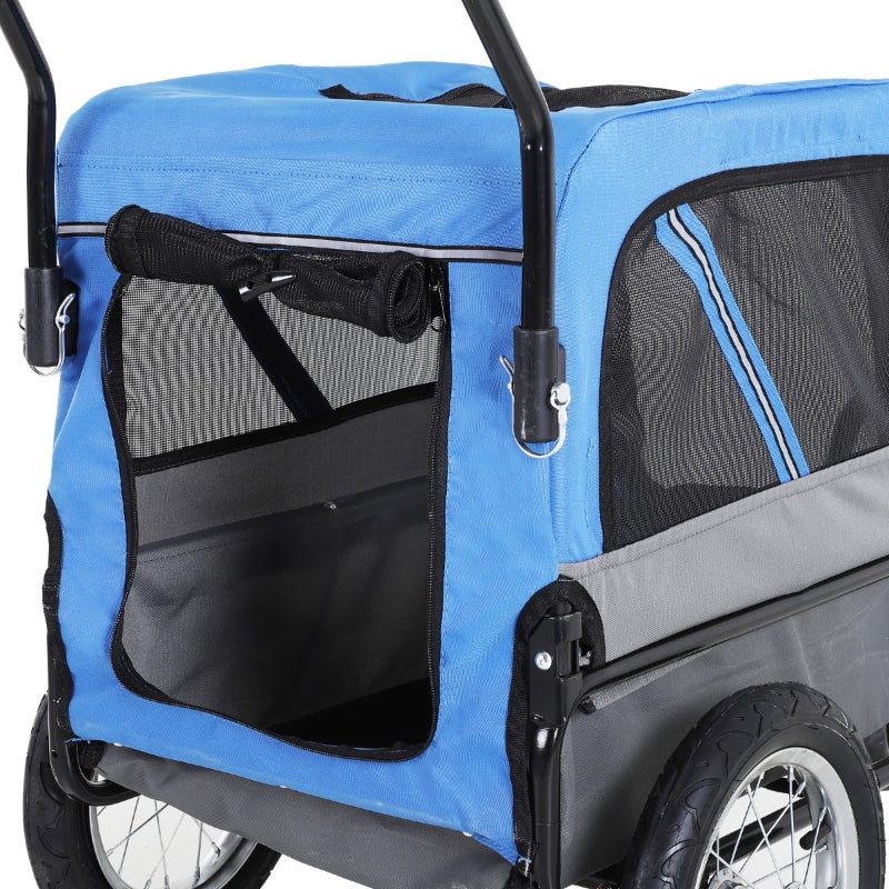 2-in-1, 3 Wheel Pet Jogging Stroller Bike Trailer