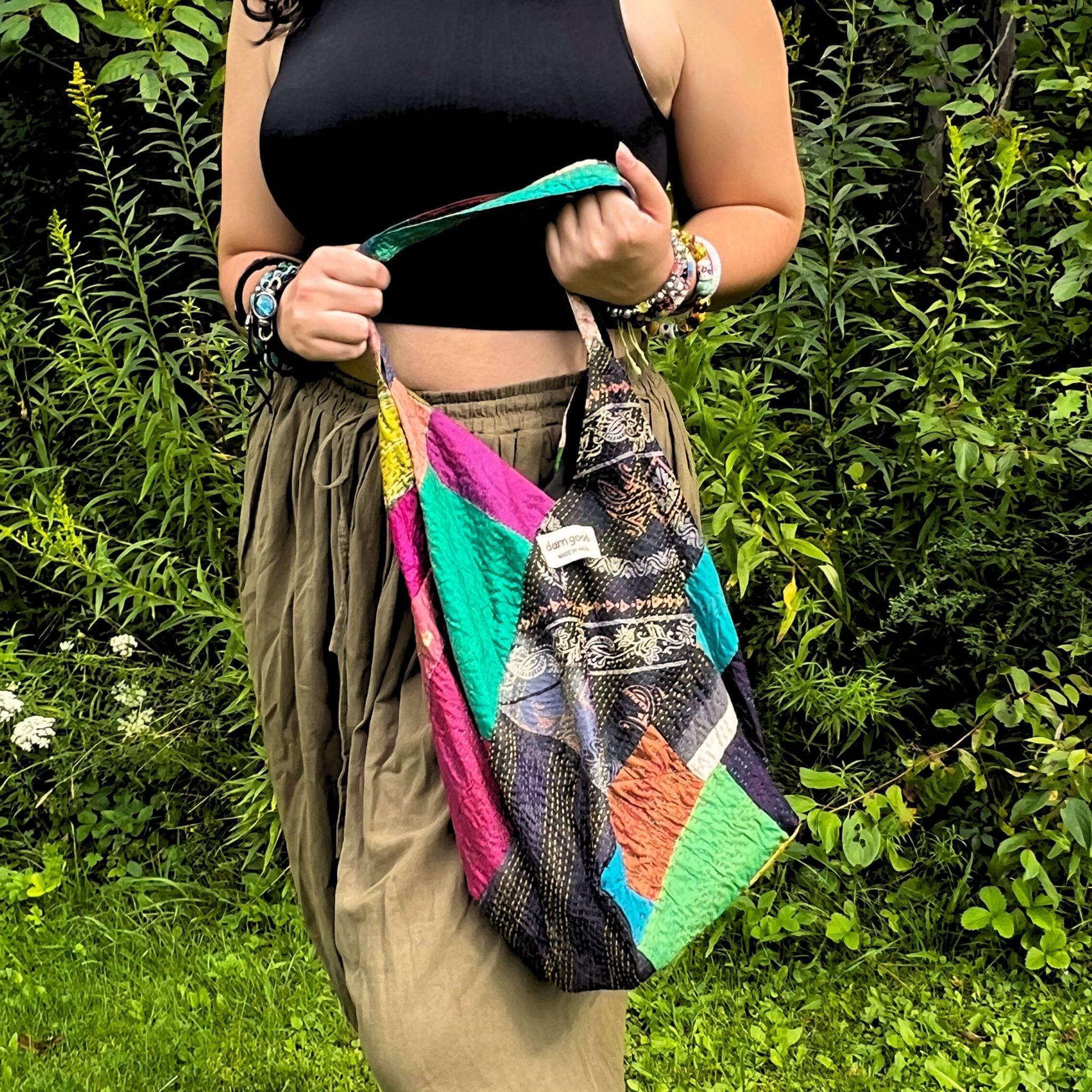 Samosa Kantha Stitch Bag