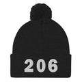206 Area Code Pom-Pom Beanie
