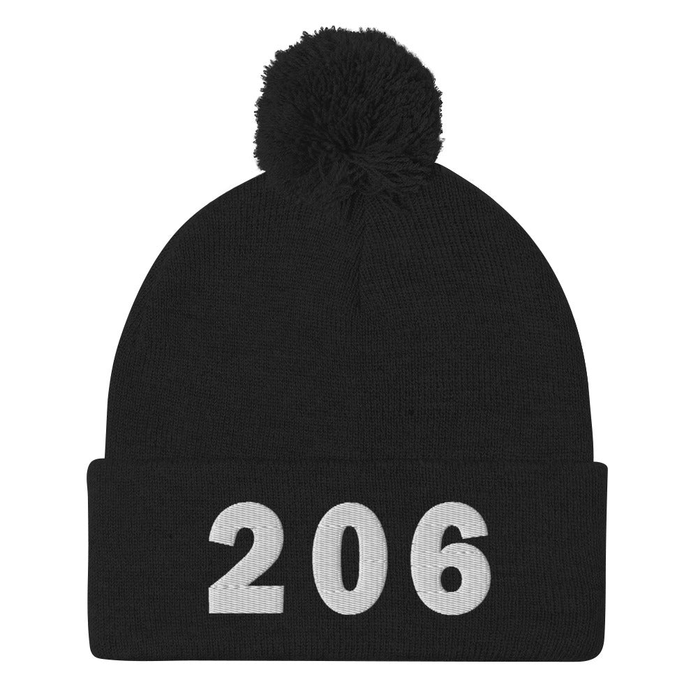 206 Area Code Pom-Pom Beanie