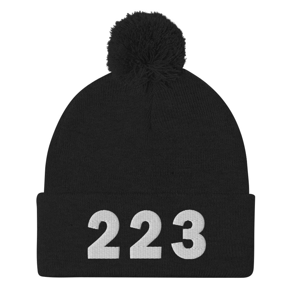 223 Area Code Pom-Pom Beanie
