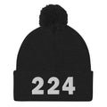 224 Area Code Pom-Pom Beanie