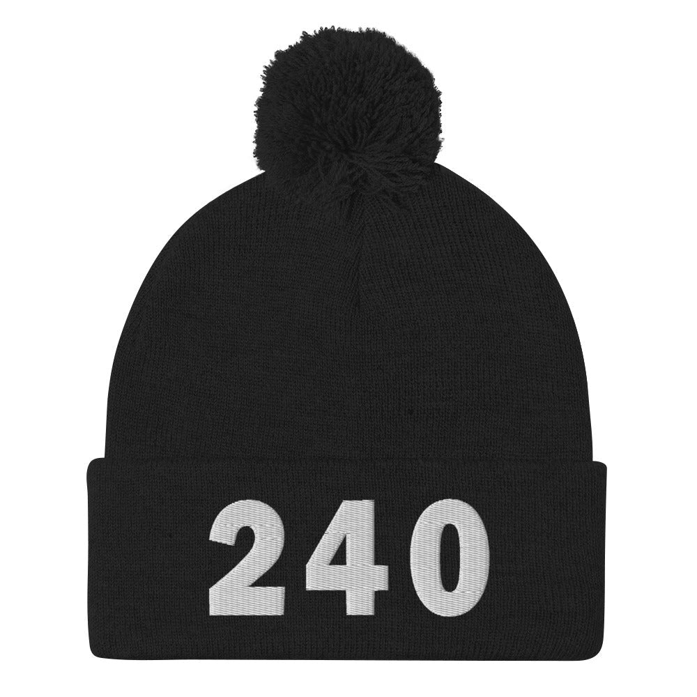 240 Area Code Pom-Pom Beanie