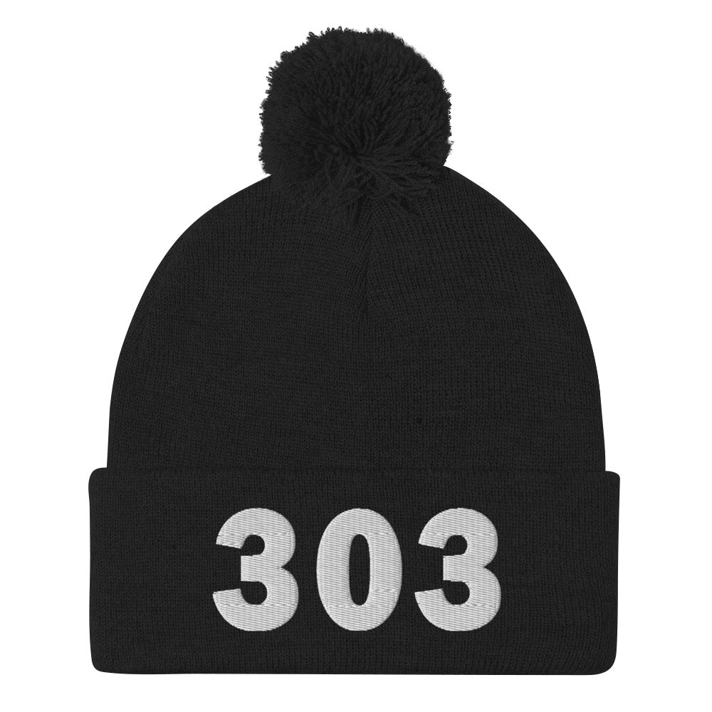 303 Area Code Pom-Pom Beanie