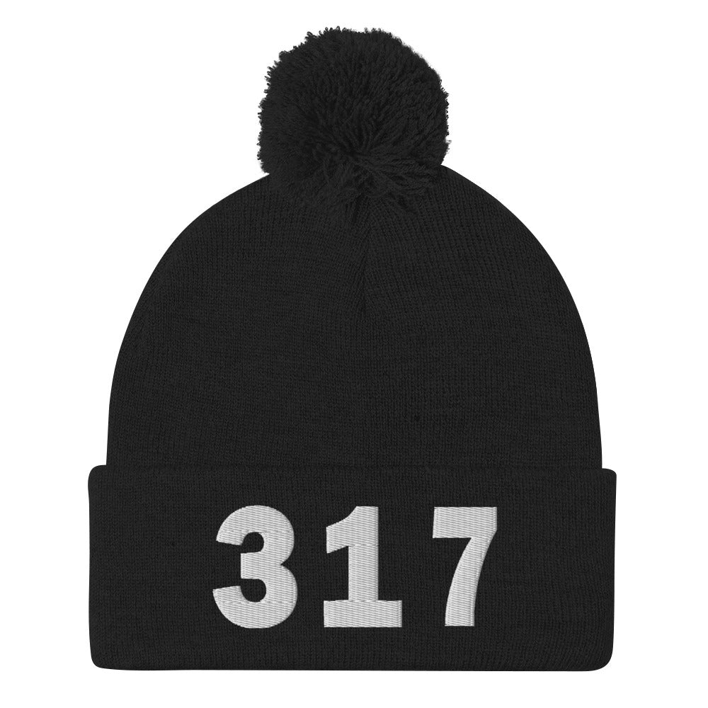 317 Area Code Pom-Pom Beanie
