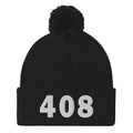 408 Area Code Pom-Pom Beanie