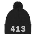 413 Area Code Pom-Pom Beanie