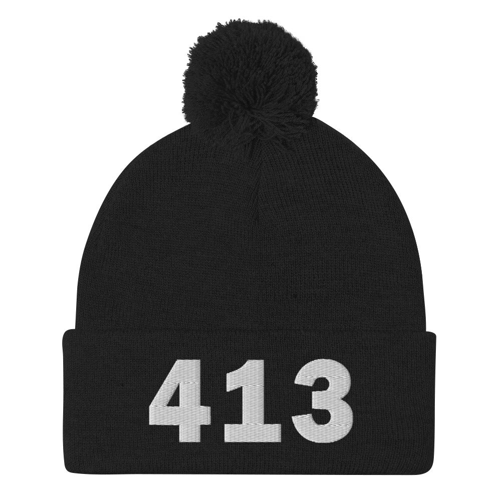 413 Area Code Pom-Pom Beanie