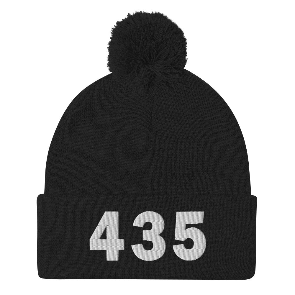 435 Area Code Pom-Pom Beanie