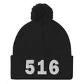 516 Area Code Pom-Pom Beanie