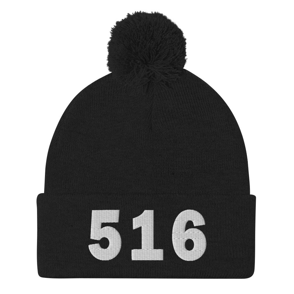 516 Area Code Pom-Pom Beanie