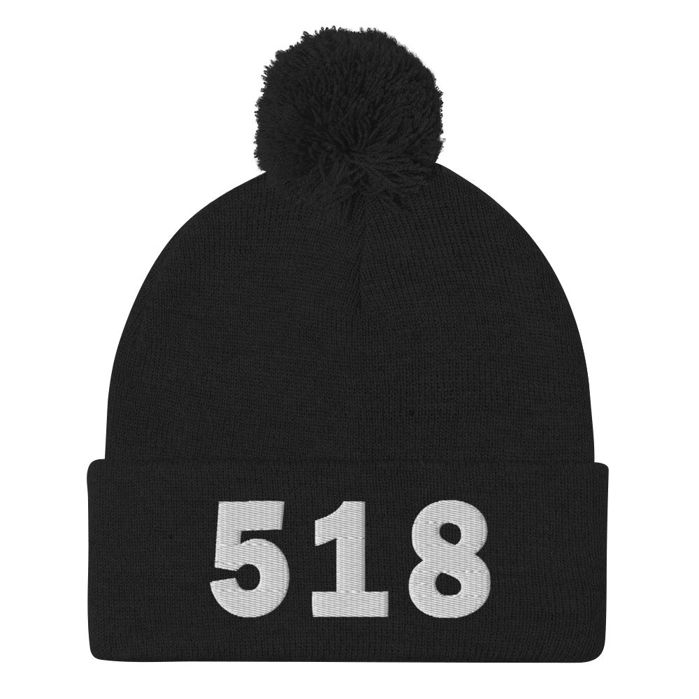 518 Area Code Pom-Pom Beanie
